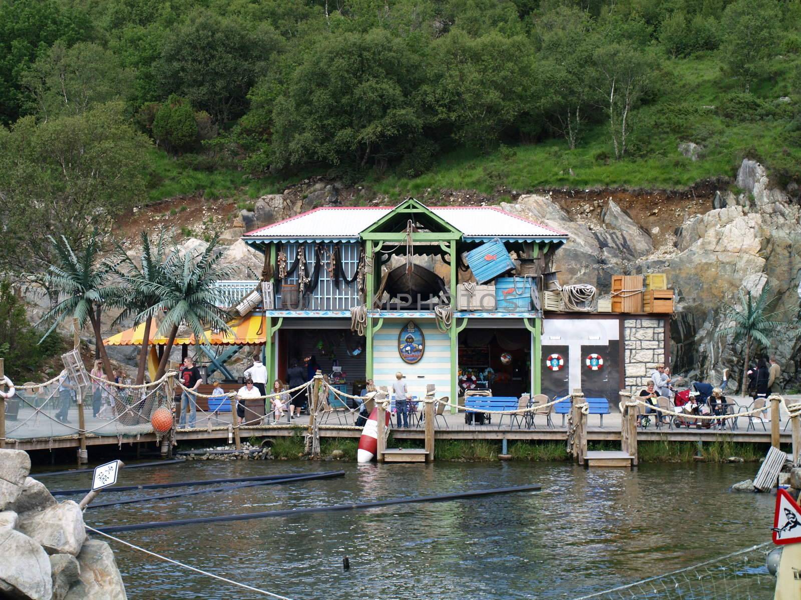 pirate building in amusement park