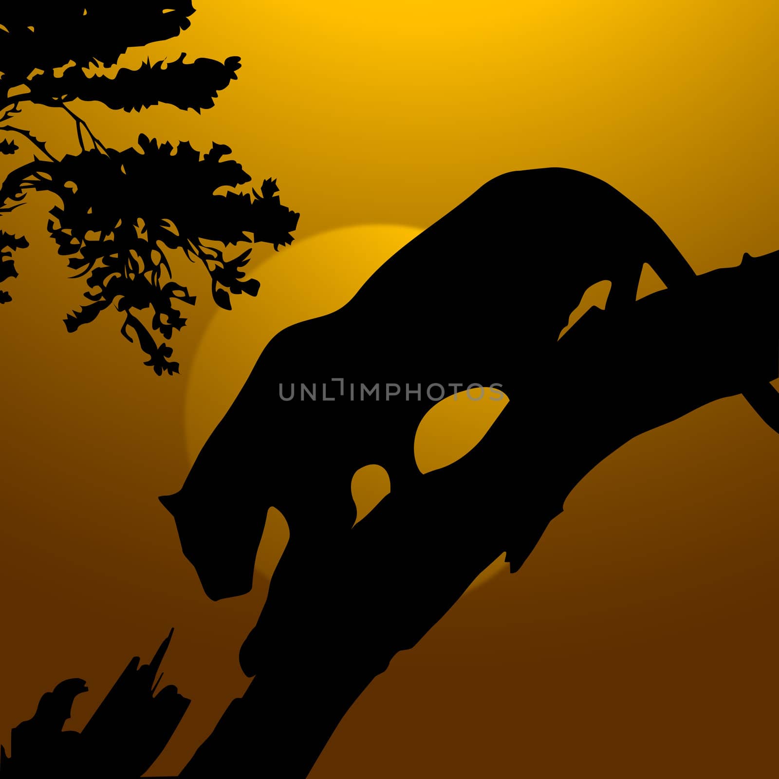 silhouette view of tiger on a tree, wildlife by abhishek4383