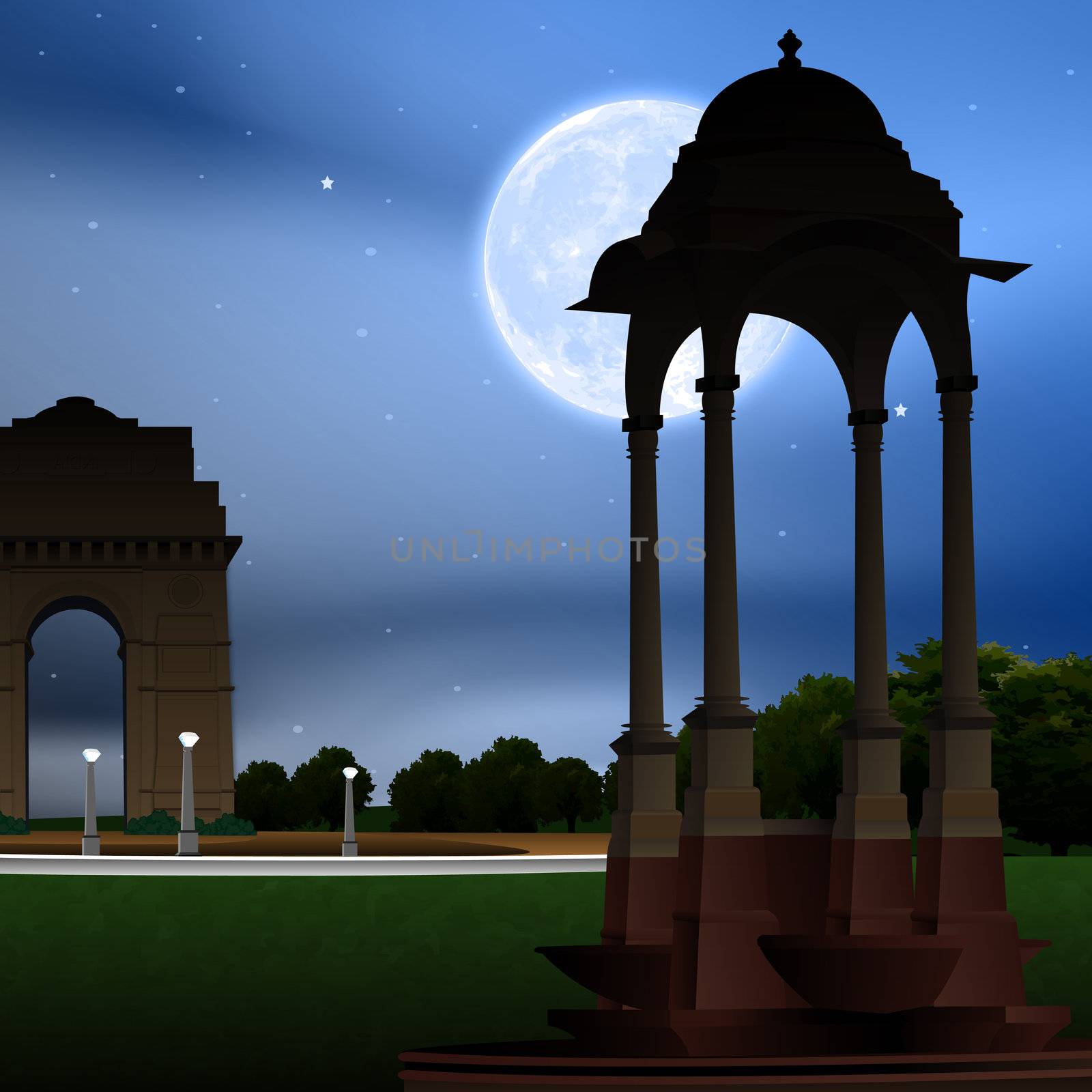 view of india gate, new delhi, india by abhishek4383