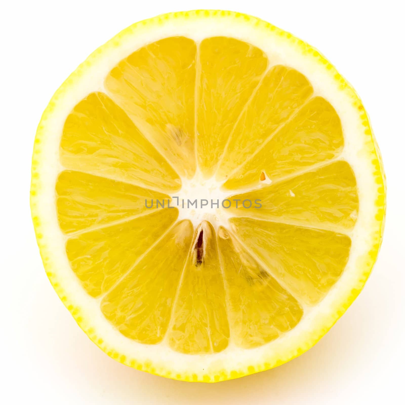 juicy yellow lemon on a white background