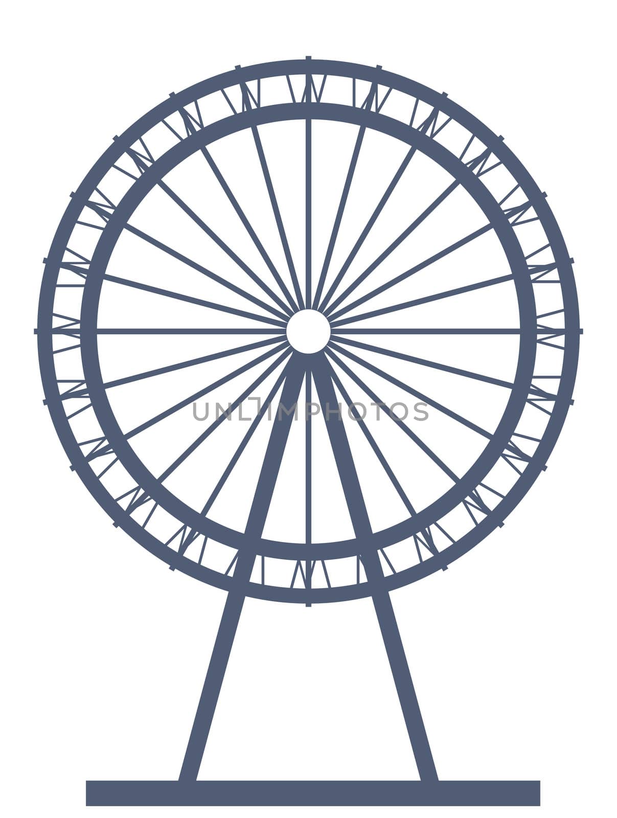 view of ferry wheel with white background
