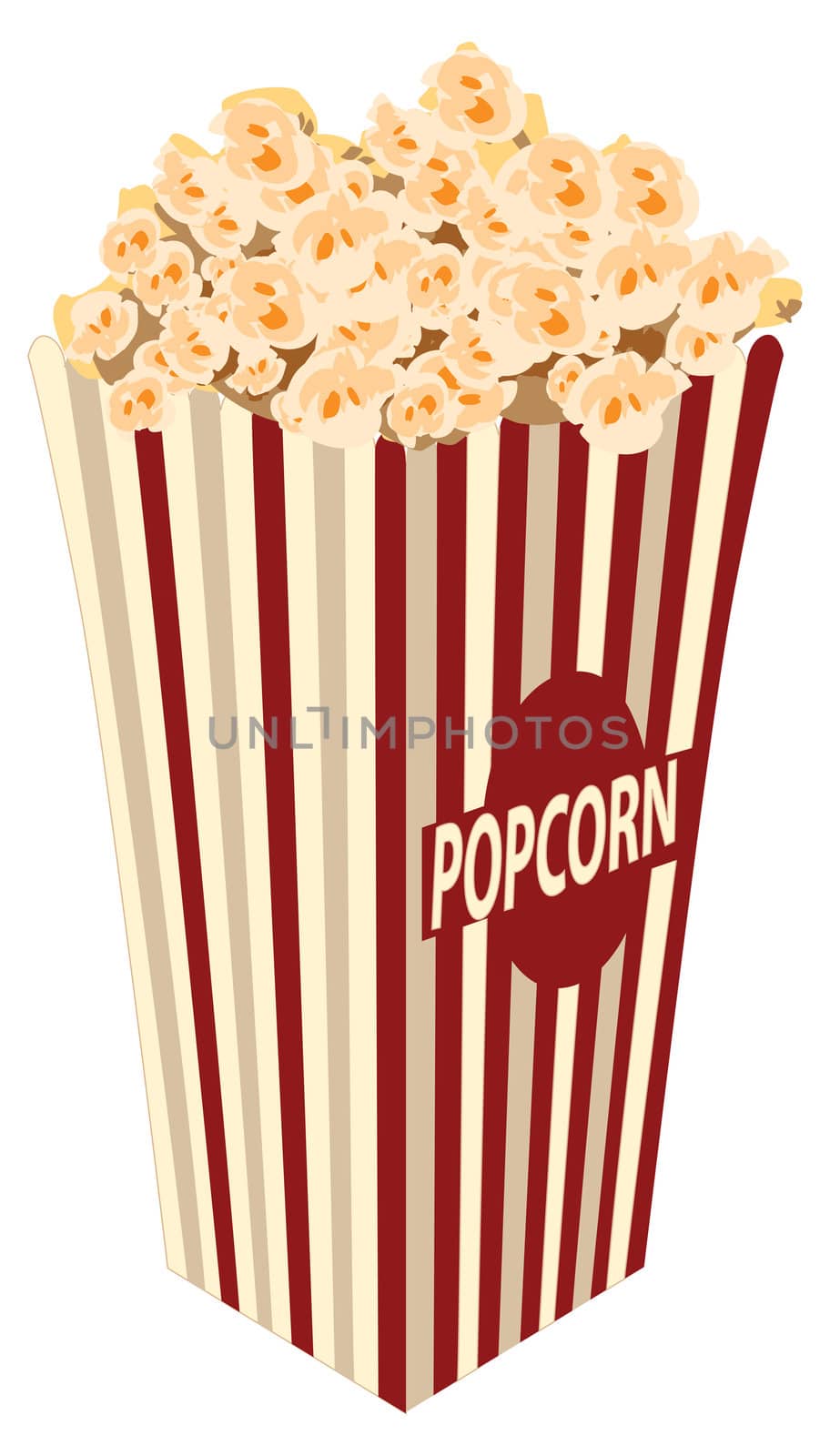 picture of box of popcorn with corns till the top
