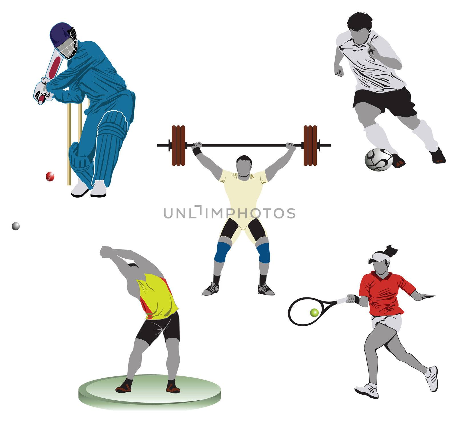 collection of human motifs in different sports
