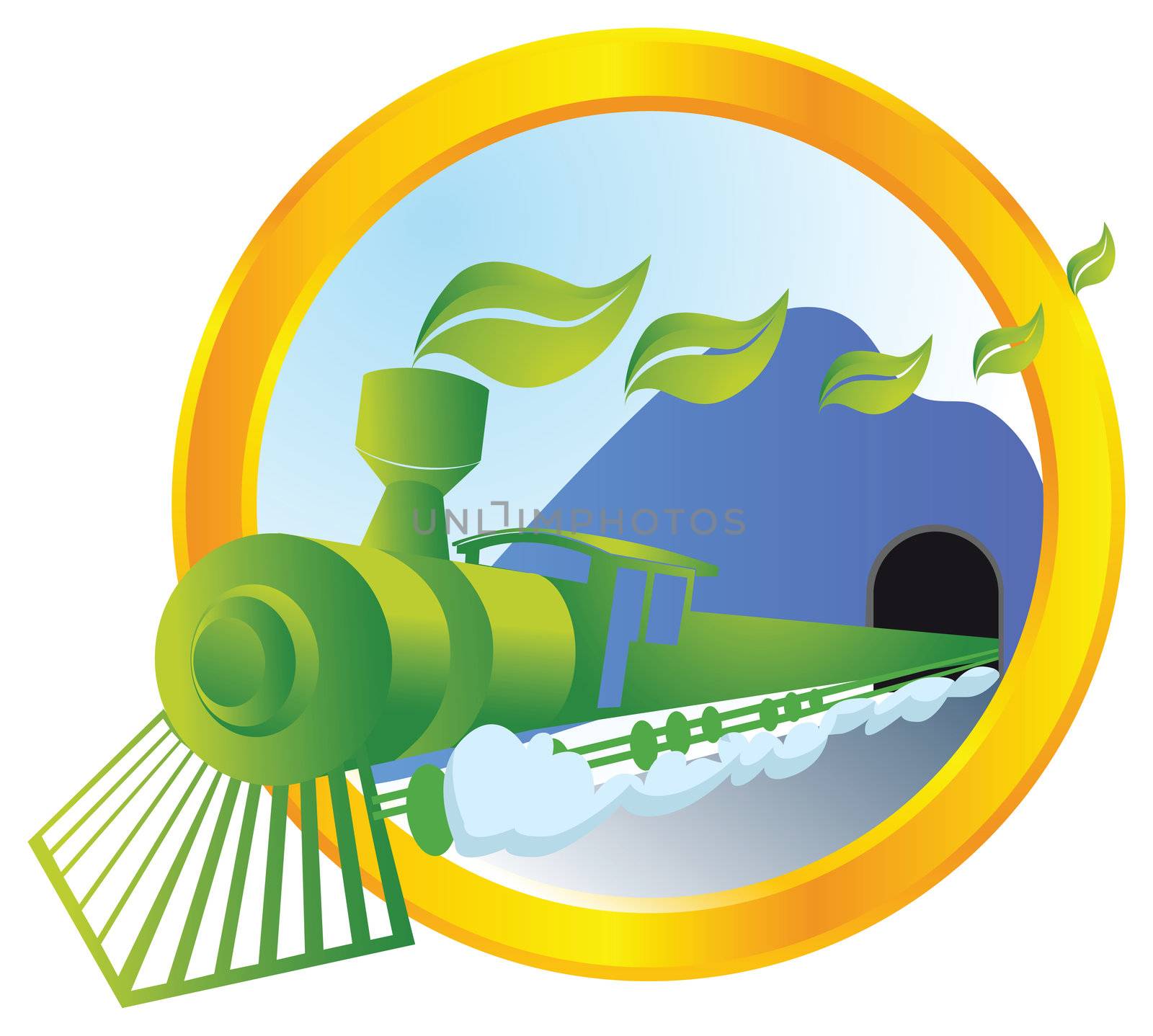 ecological transport, train running on bio energy
