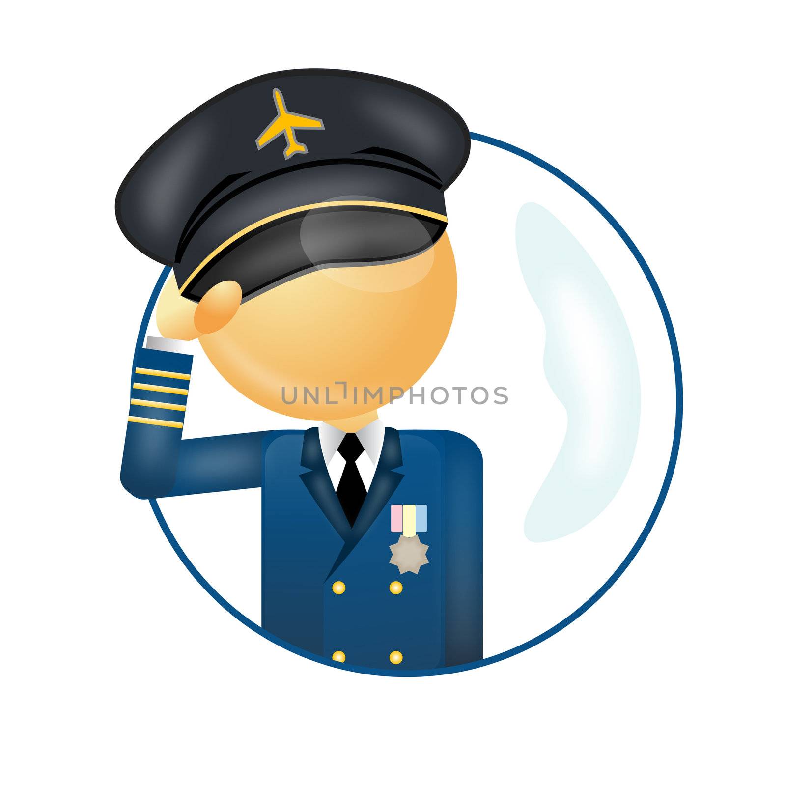 a pilot in uniform with holding his cap
