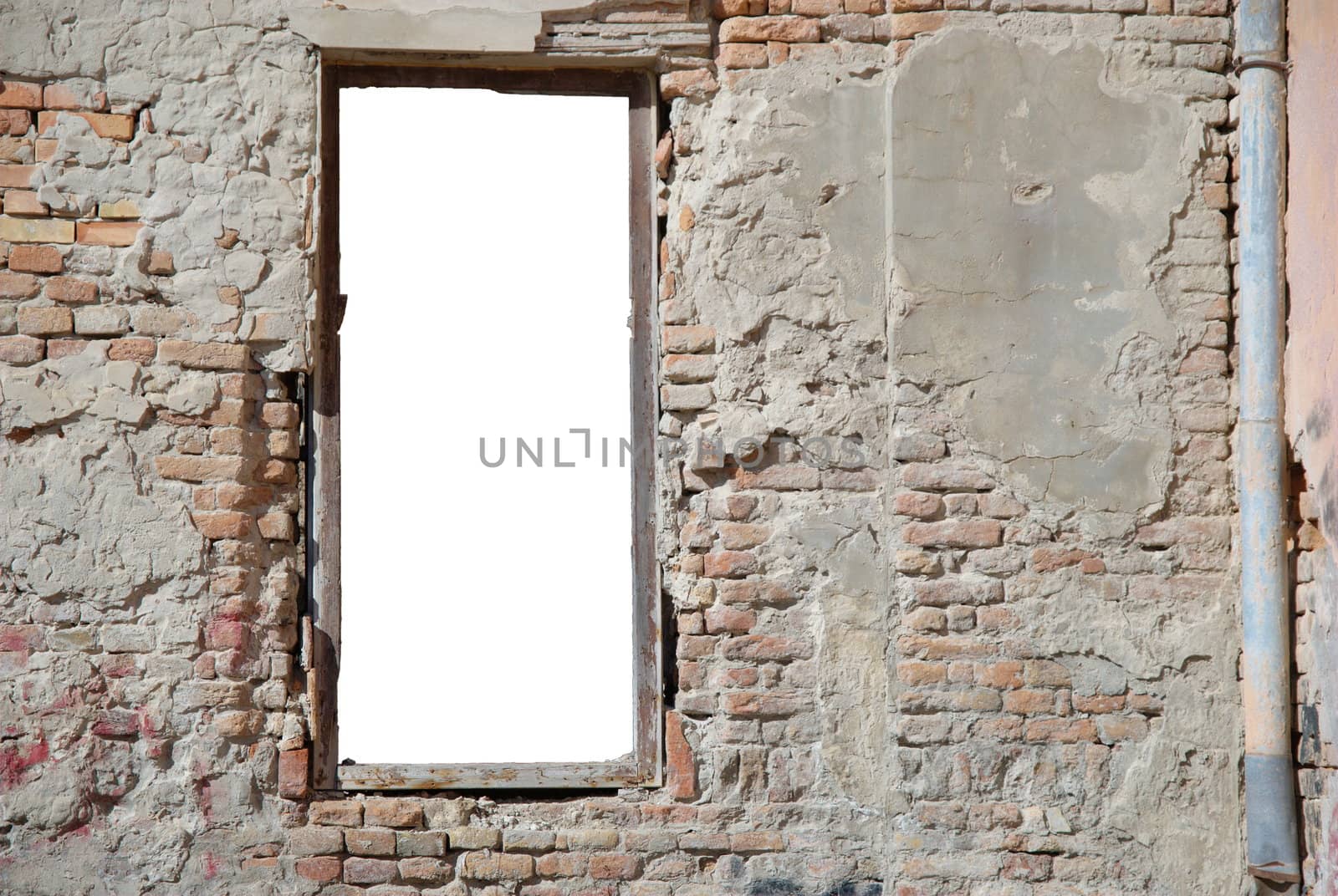 urban decay white isolated window frame template - ideal for image insertion