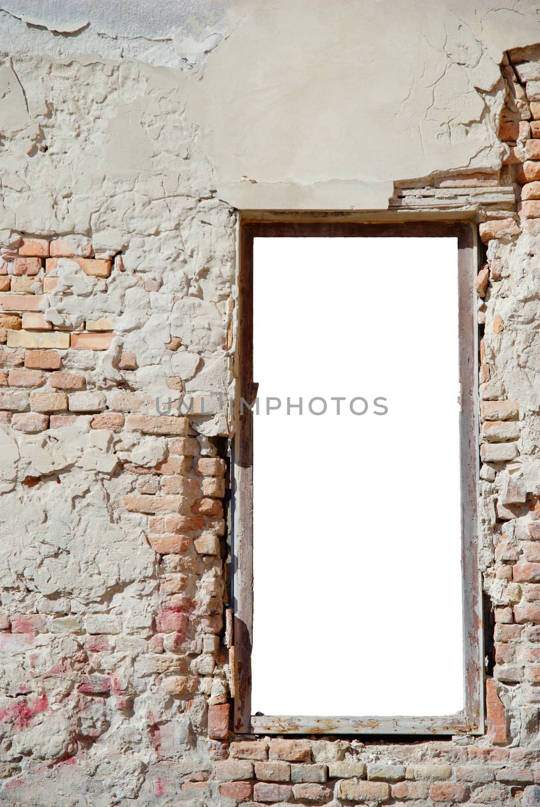urban decay white isolated window frame template - ideal for image insertion