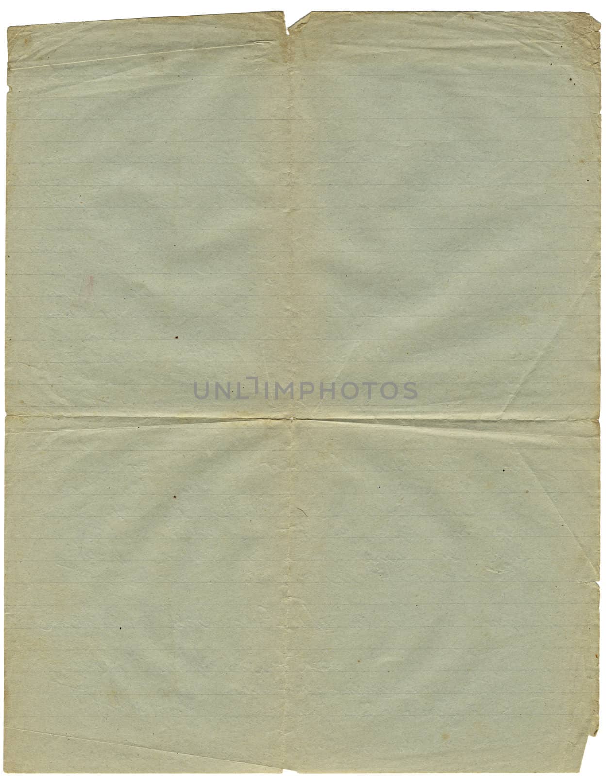 aged sheet of lined paper