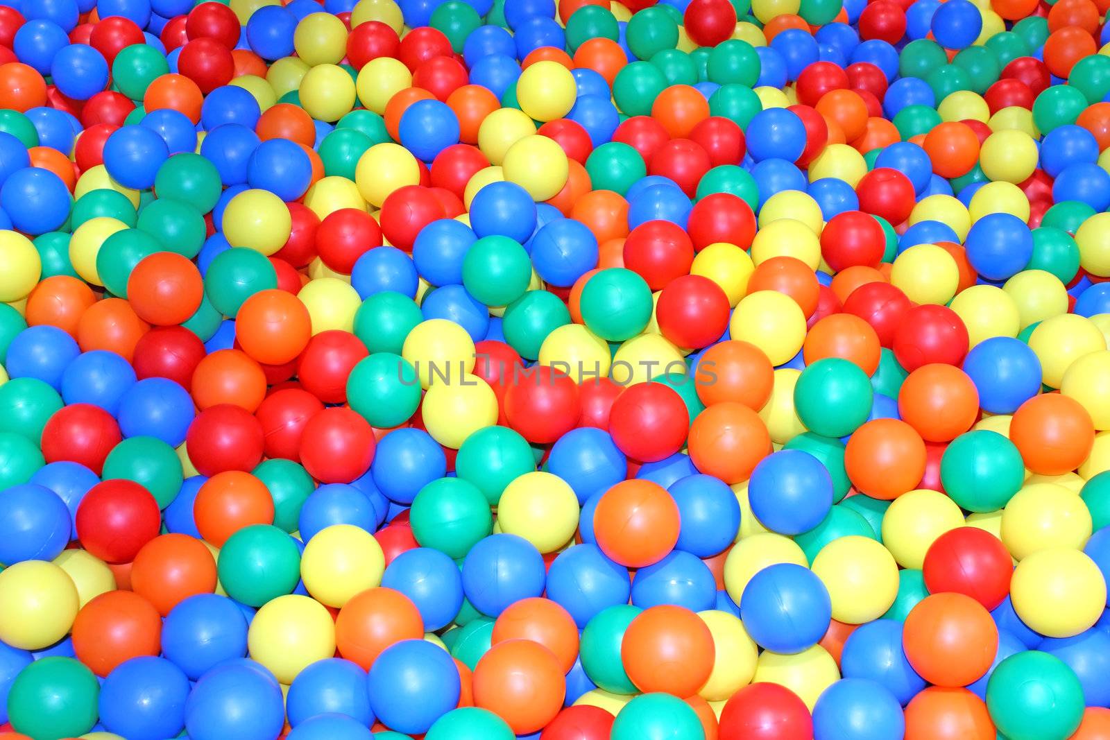 A lot of colorful balls in playground