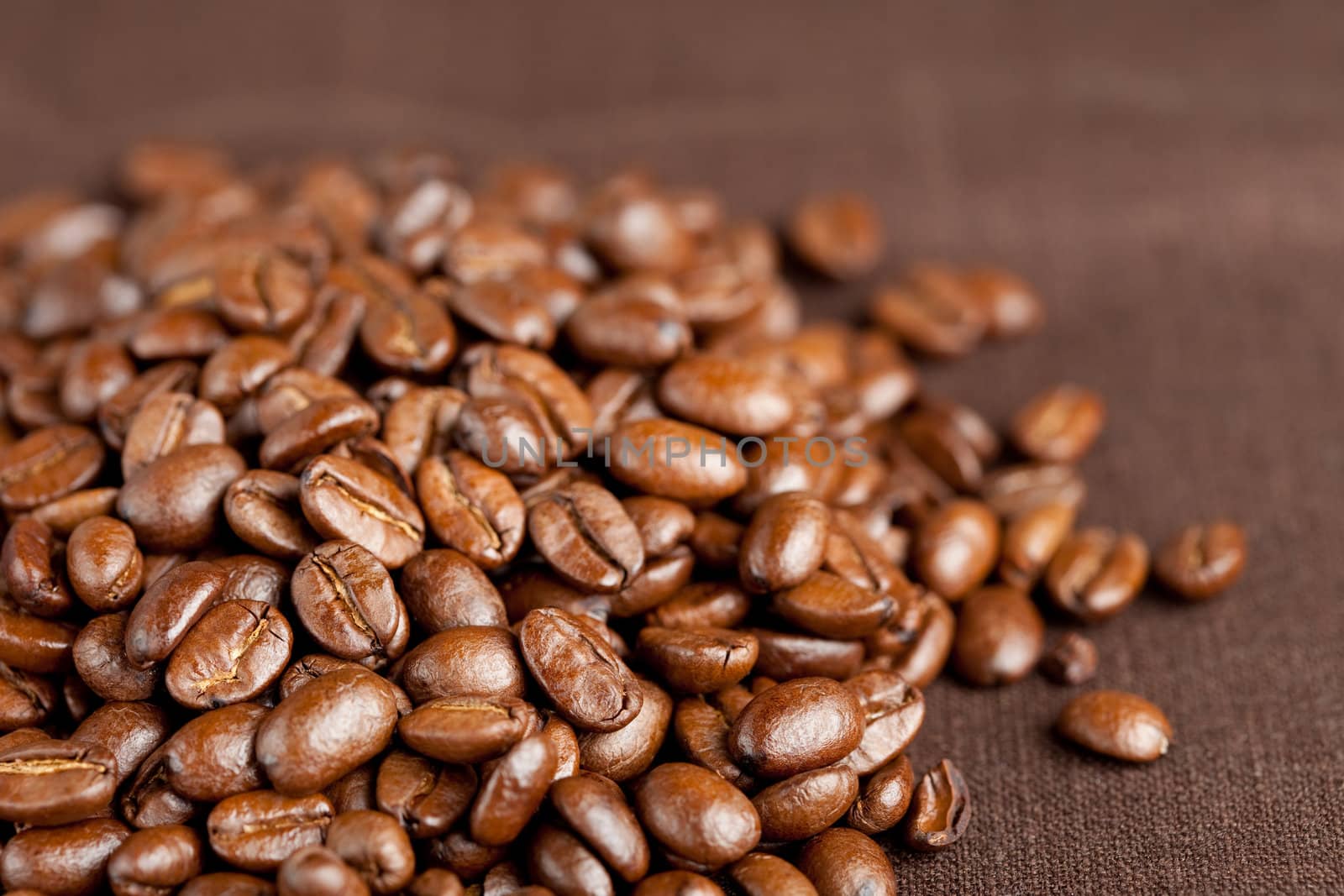 Dark and fragrant coffee beans roasted