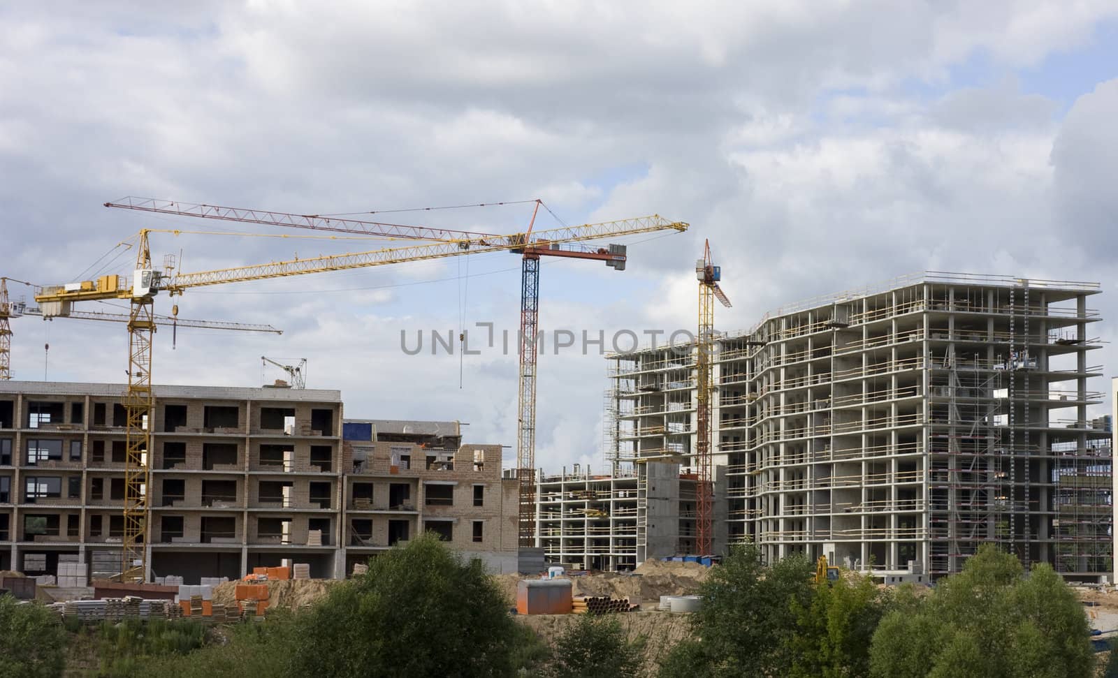 construction of a modern house, Lithuania