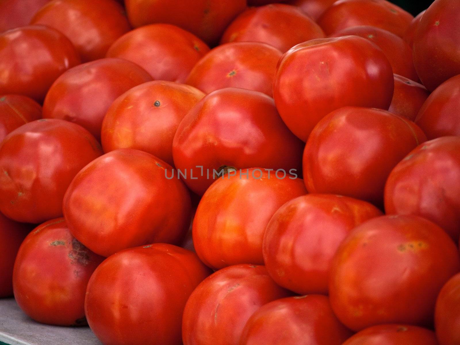 Fresh tomatoes from an outdoor market in Paris France