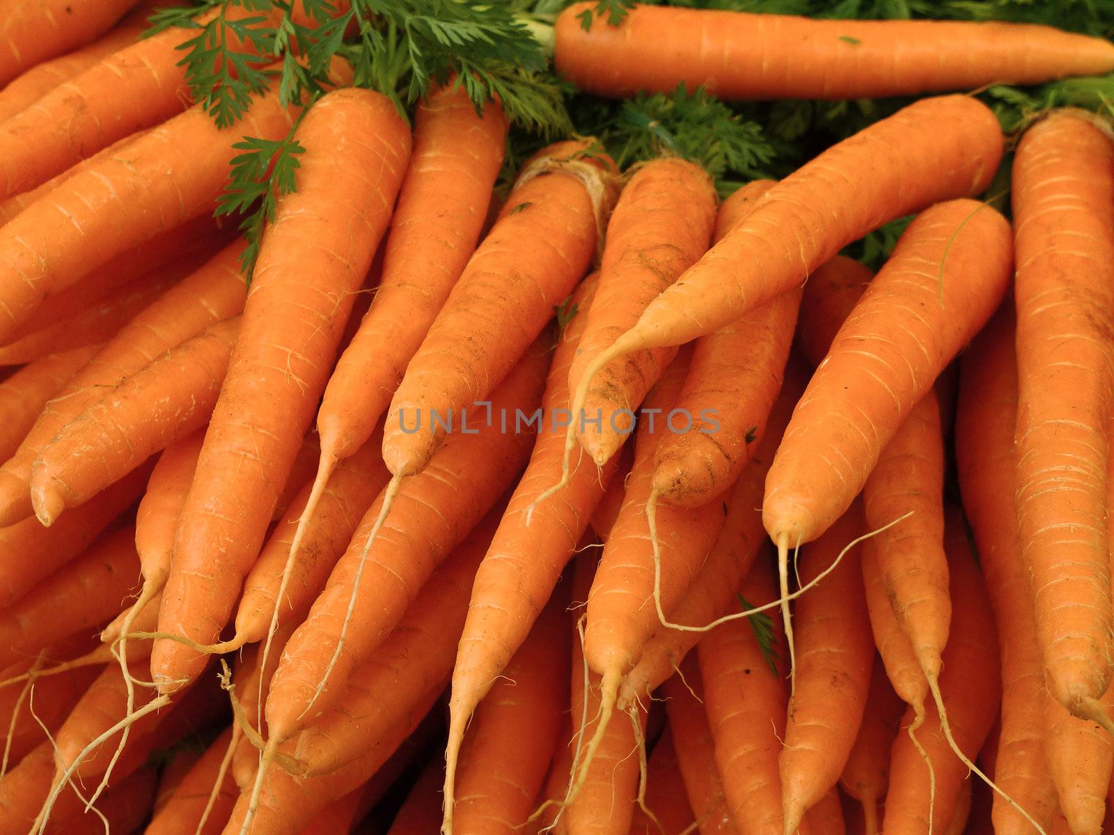 Outdoor market in Paris with fresh carrotsgg
