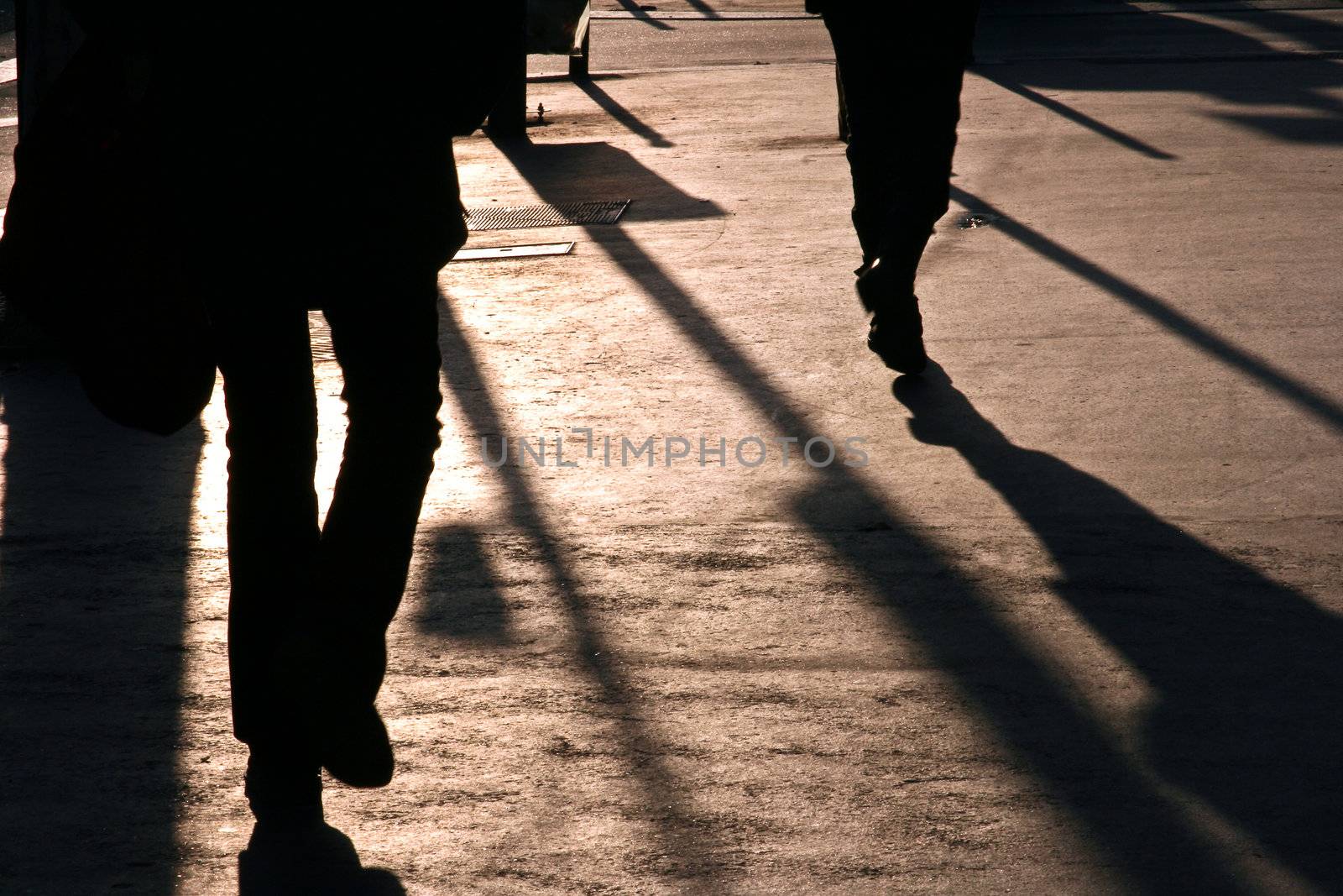 People after work as the sun sets in Paris France