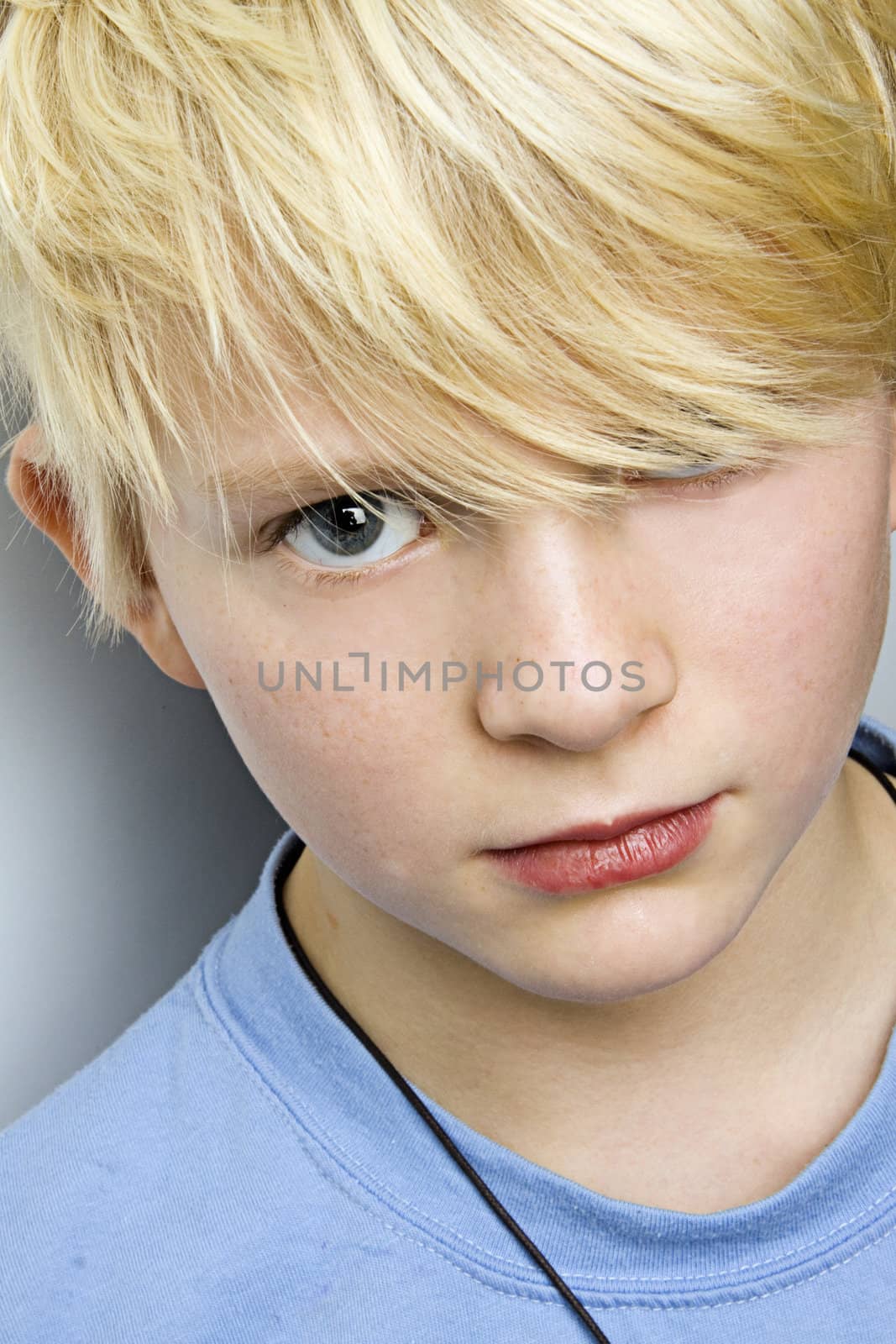young blond caucasian boy portrait