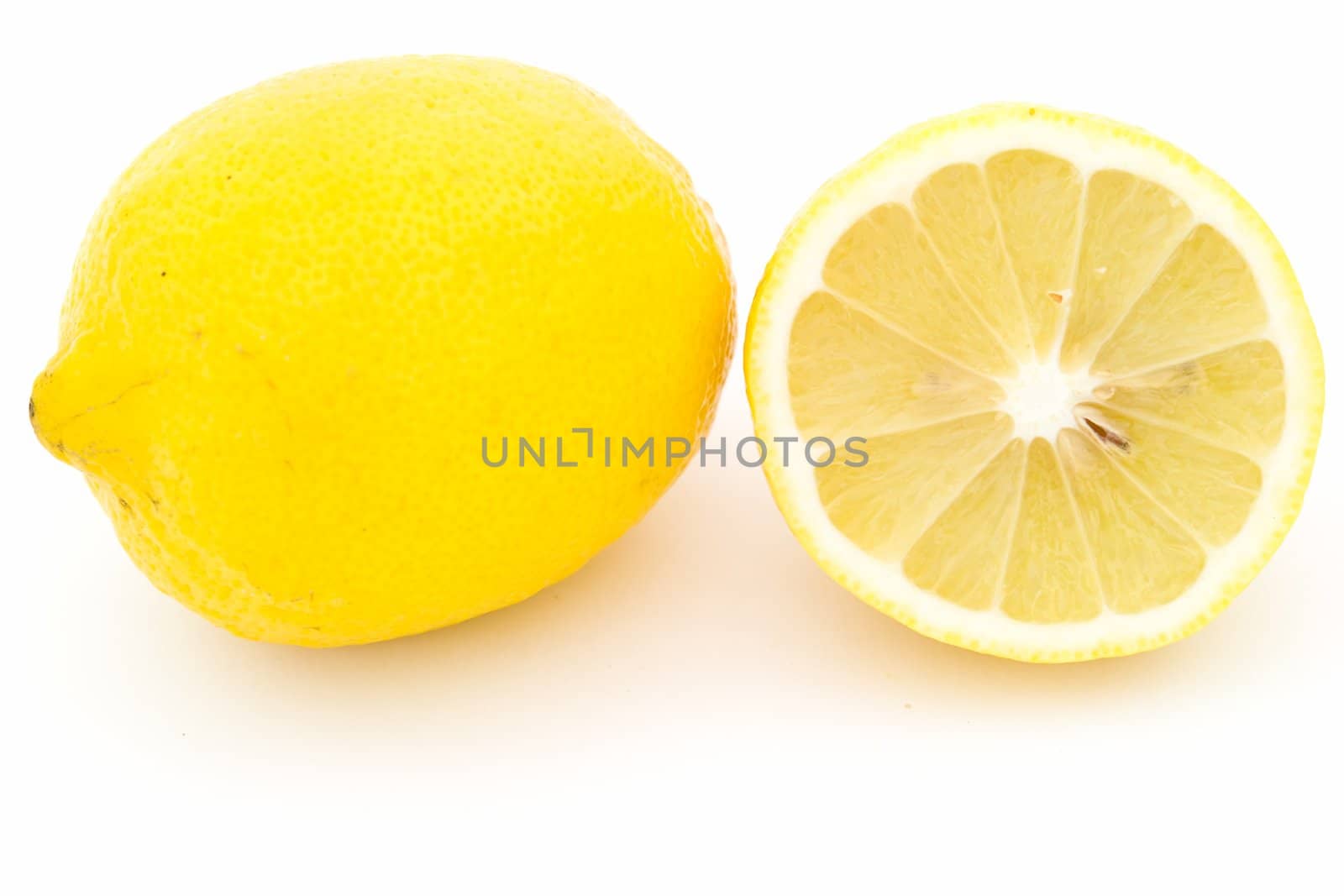 juicy yellow lemon on a white background