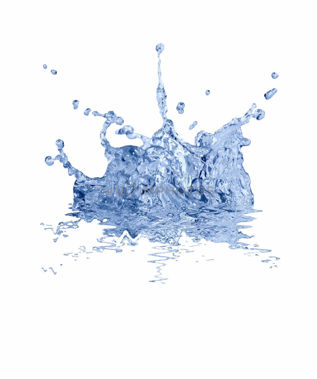 Splashing water abstract background isolated on white with clipping path