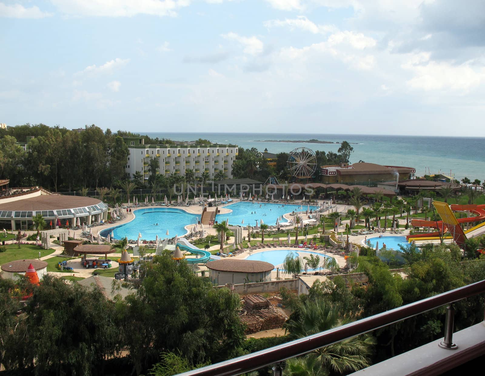 Tropical paradise - view from hotel balkony.