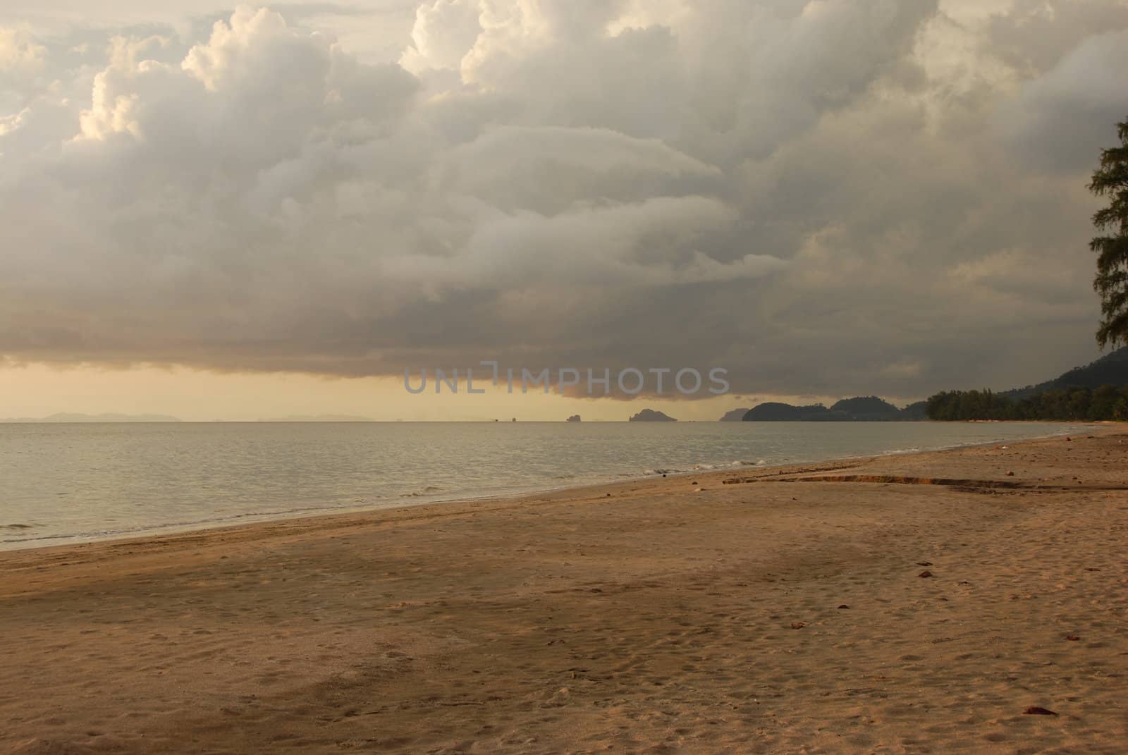 Tropical storm at a beach