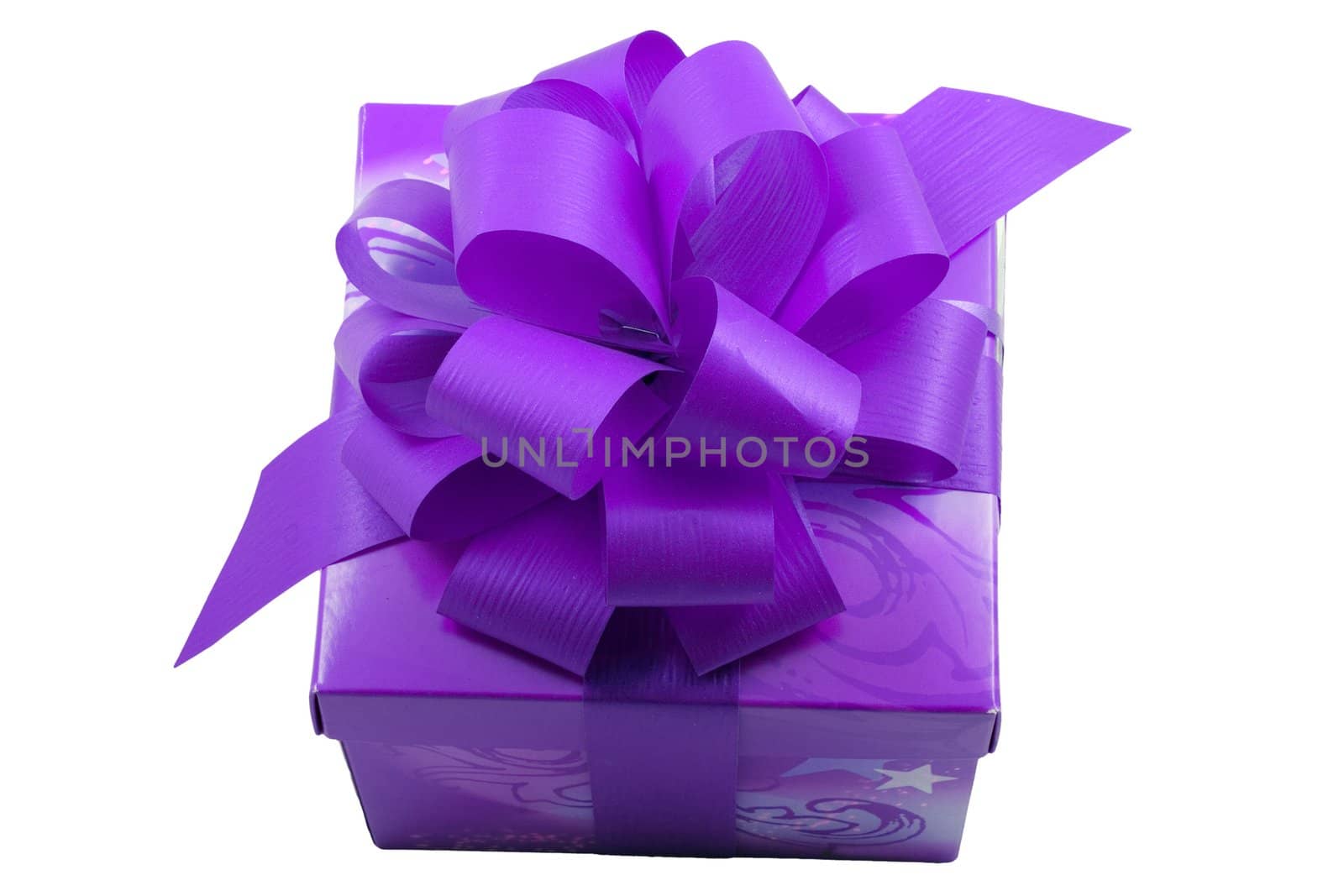 a violet present with a violet ribbon isolated on the white background
