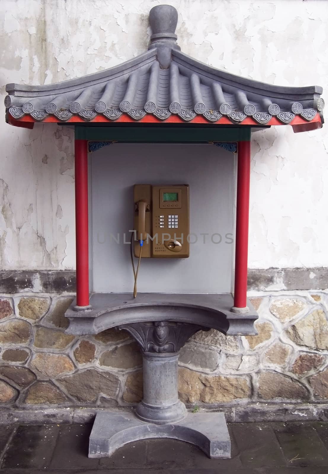 Public telephone box in chinese style. by shalunishka