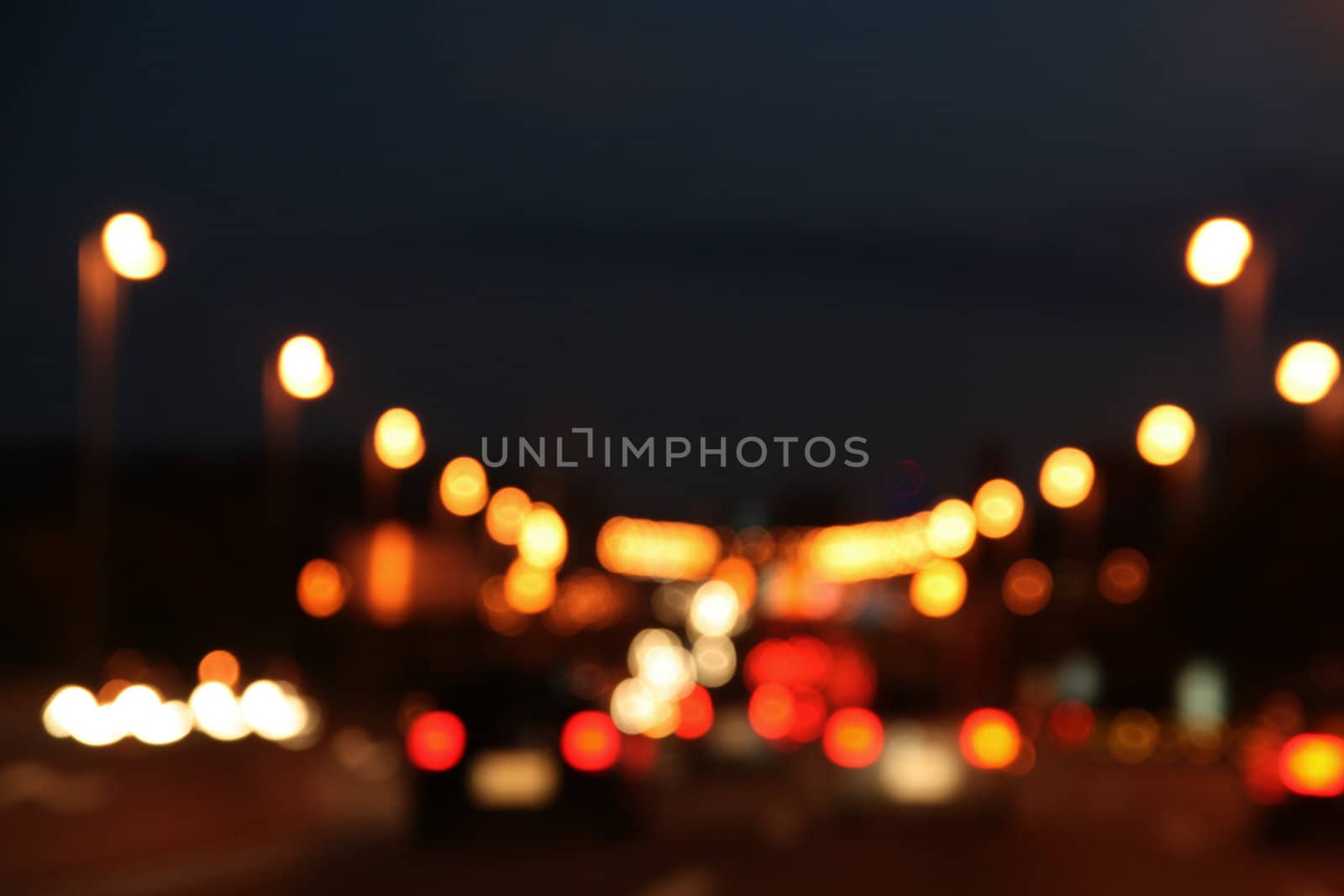 blur vision of traffic lights, urban abstraction, intentional blur.