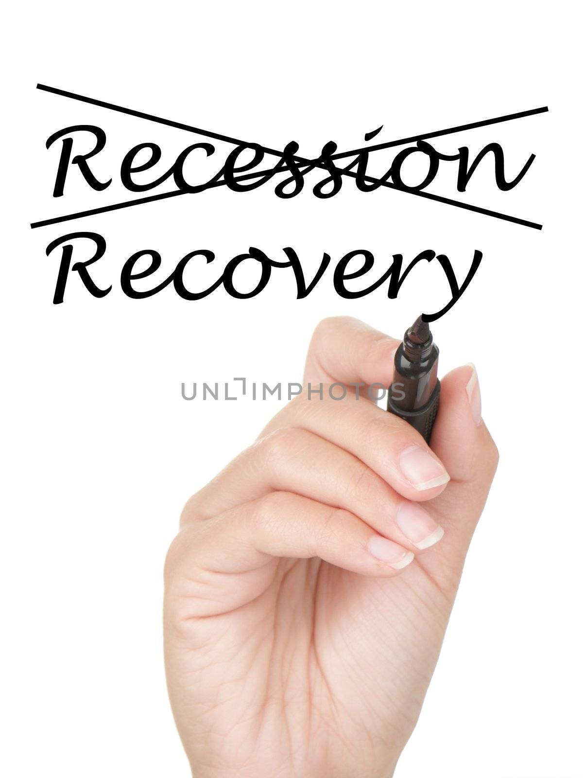 Recession and recovery concept by Maridav