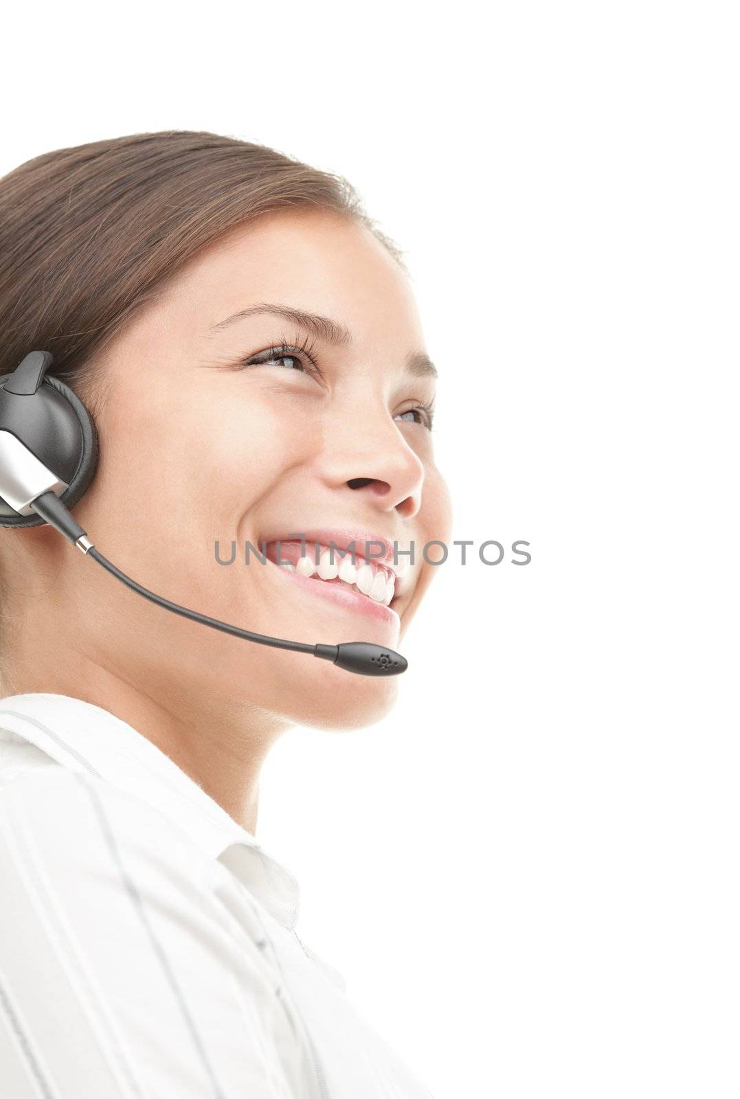Customer service woman with headset by Maridav
