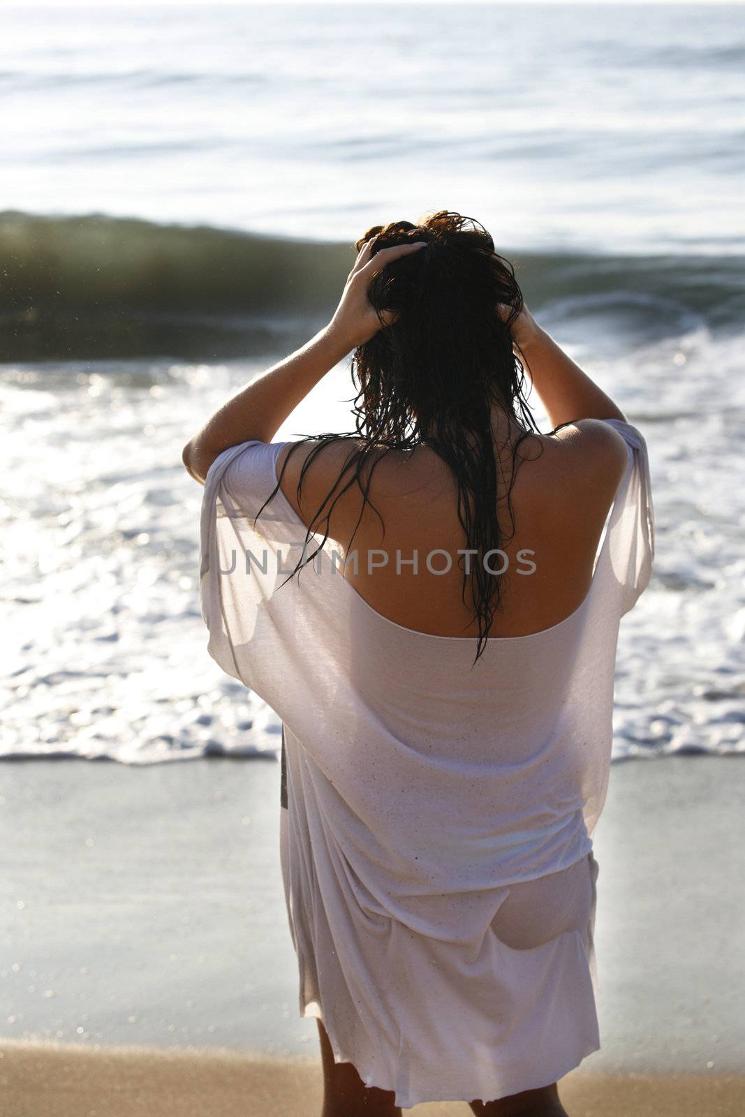 Girl on beach by friday