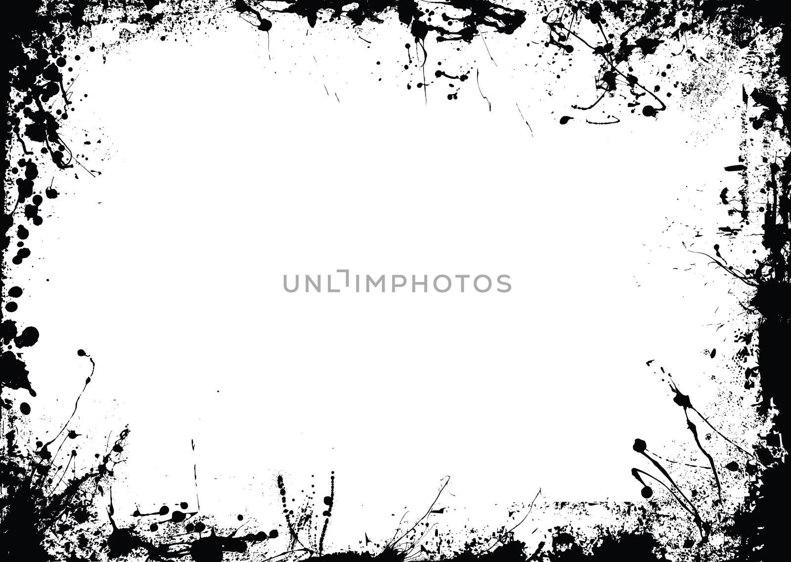 Abstract black and white ink border with copy space