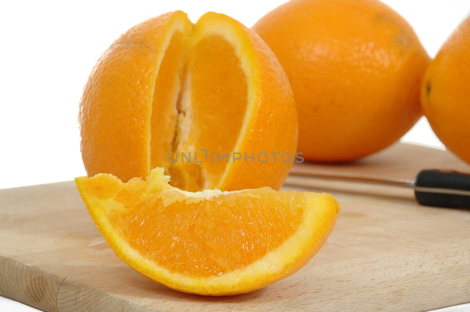 Oranges on white background.