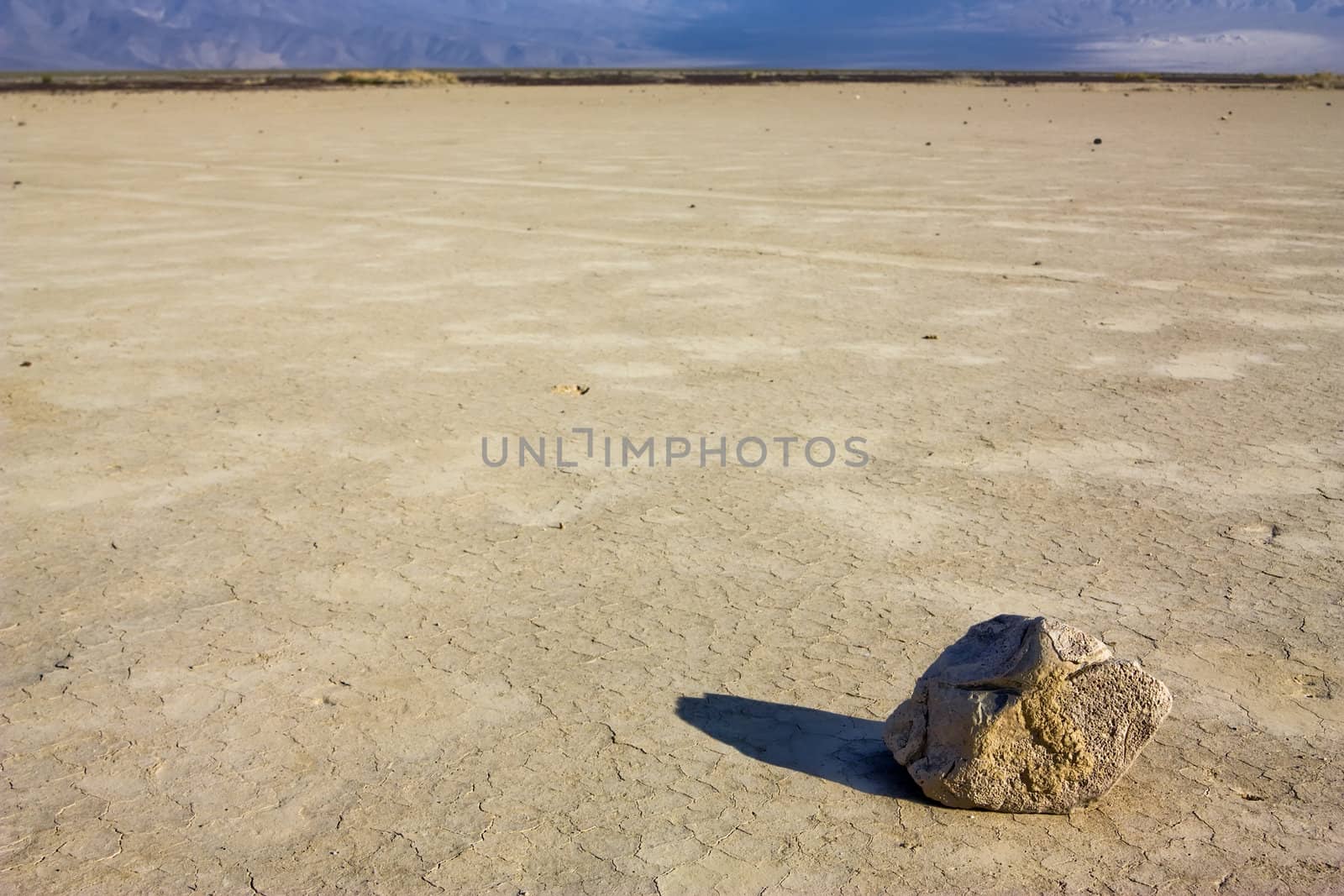 Stone in the desert in the Death Valley national park, California.