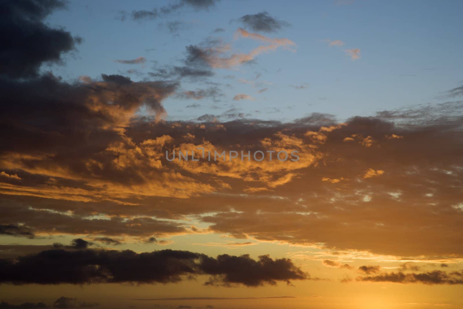 Sunset sky over Kihei, Maui, Hawaii, USA.