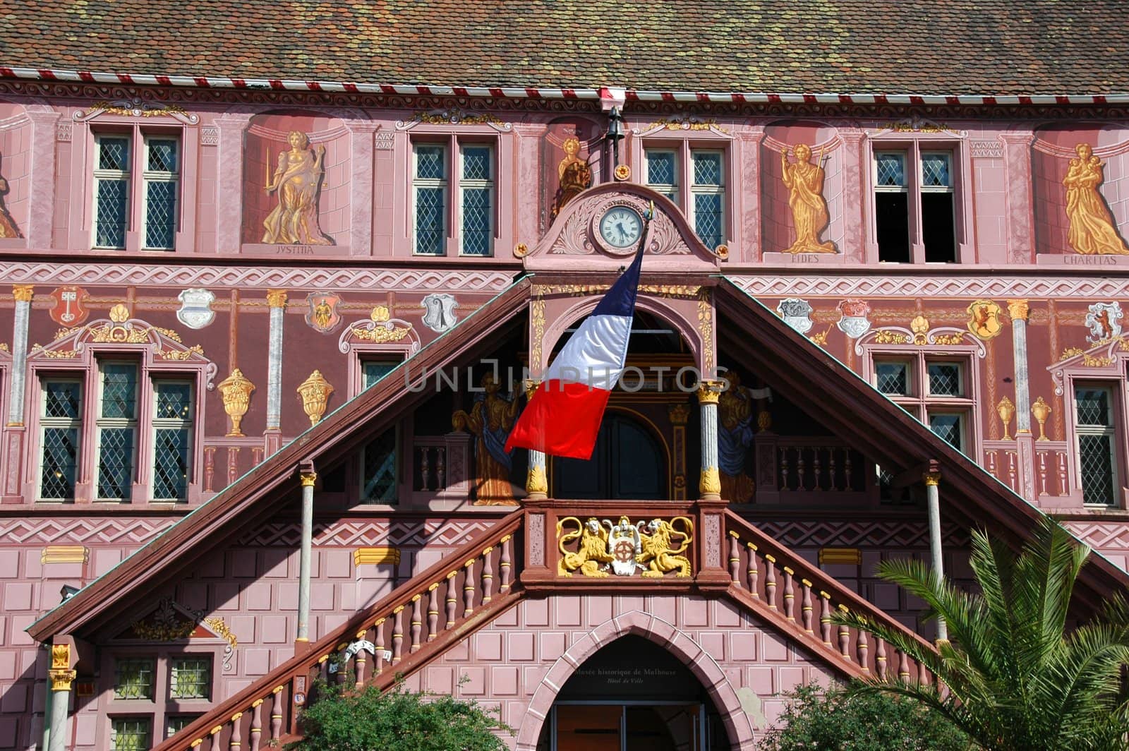 Official building with french flag