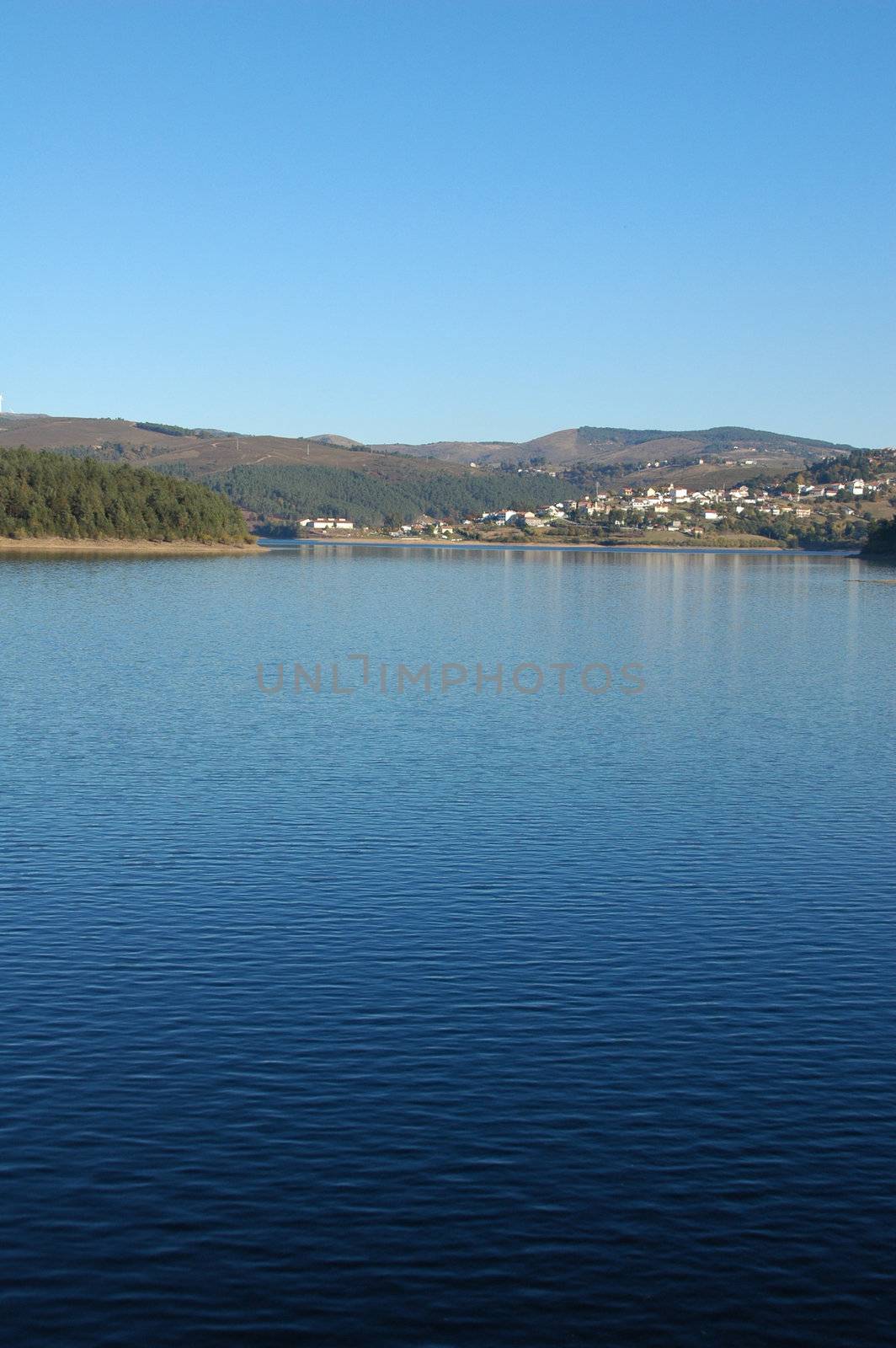 lake of hydroelectric barrage in venda nova, portugal