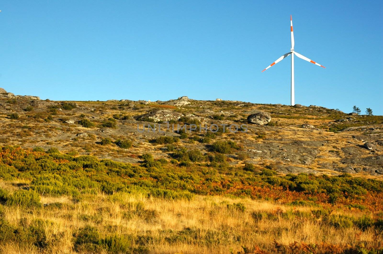 Aerogenerator and blue sky