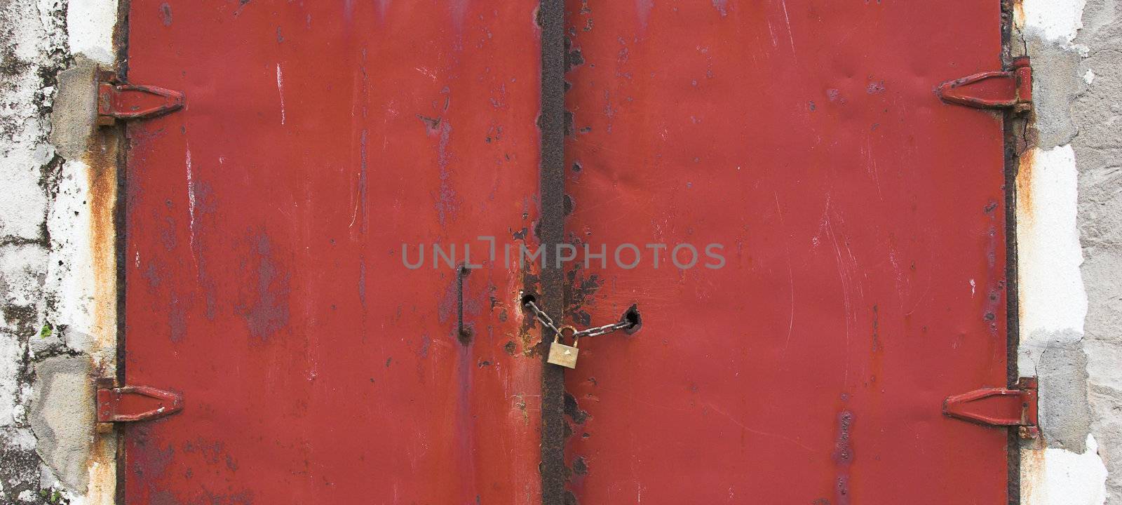 Red old gate by Iko