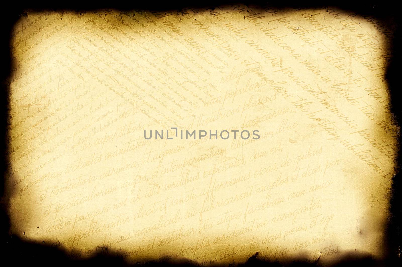 Aged paper background with writed old latin text 