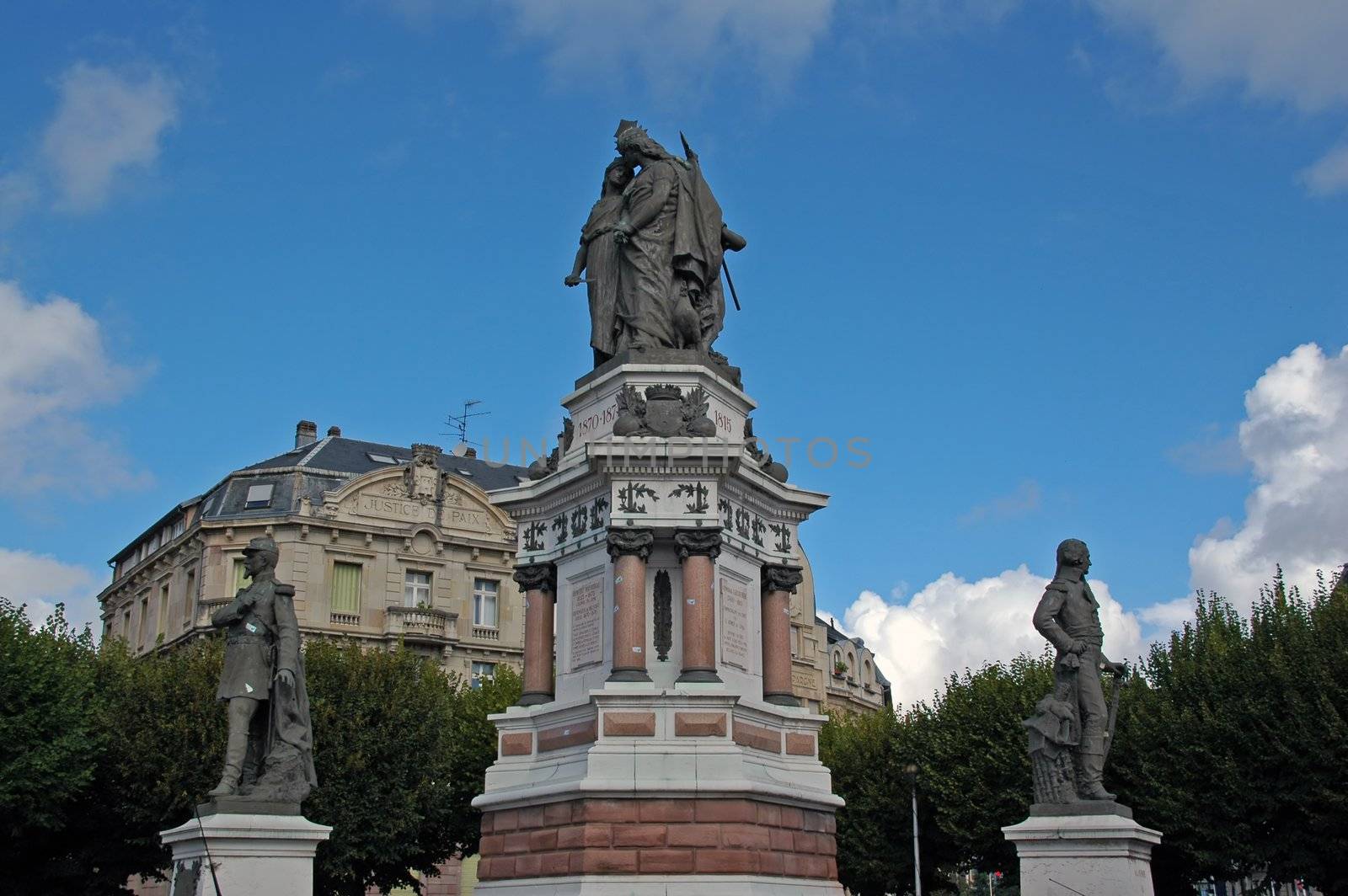 justice monument and statues in nelfort, france by raalves