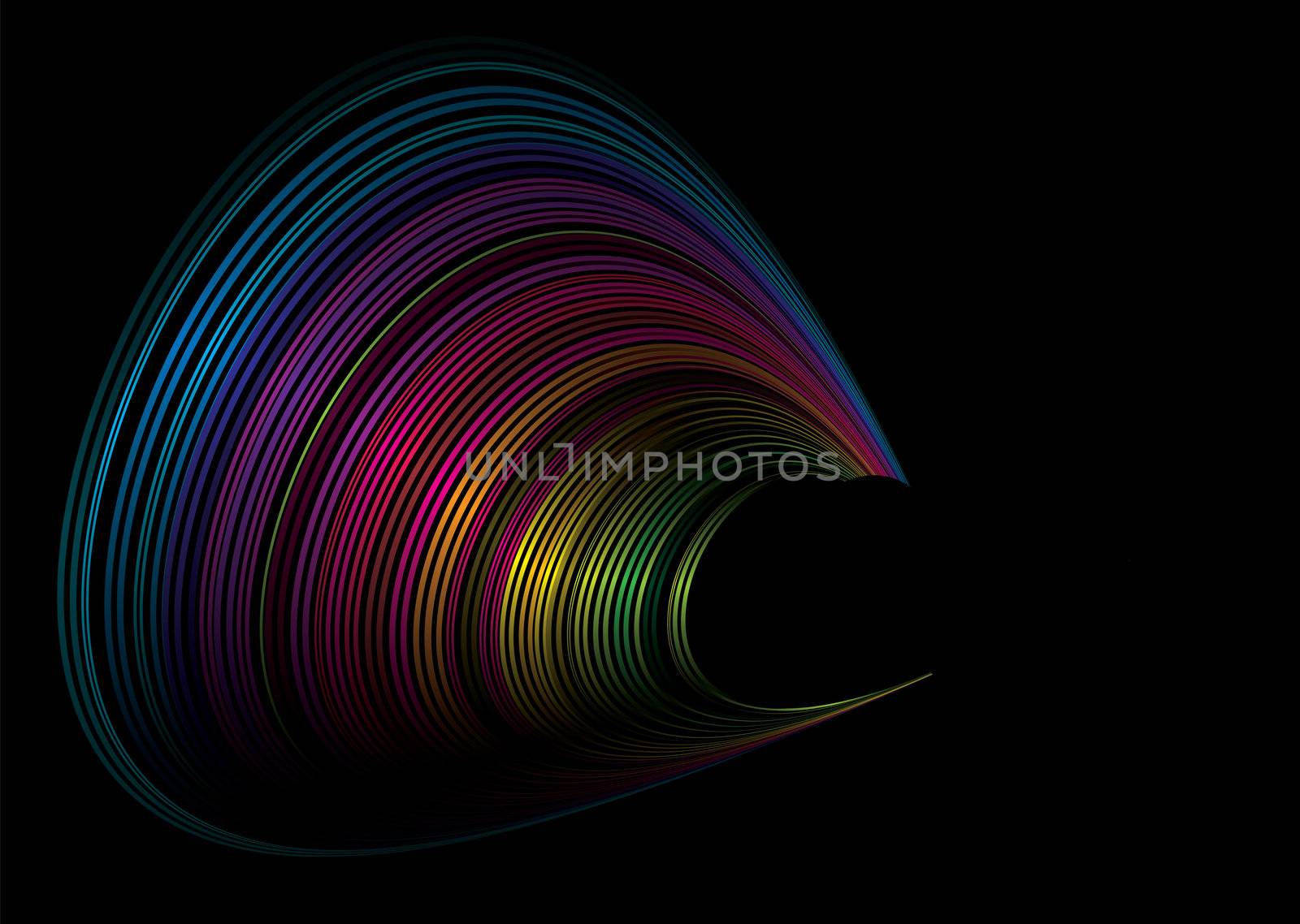 Colorful rainbow illustrated background in a wave form