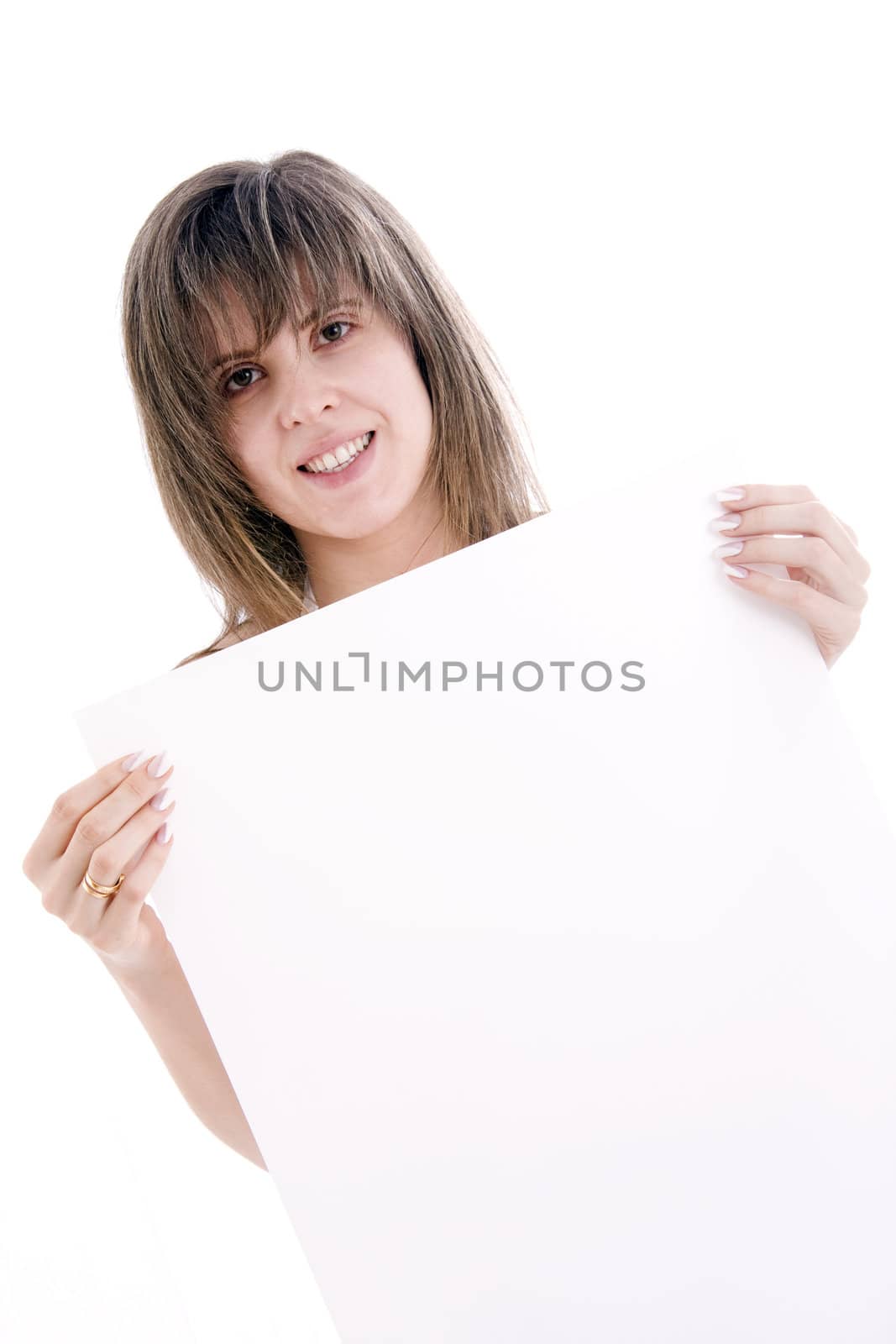 woman with empty card