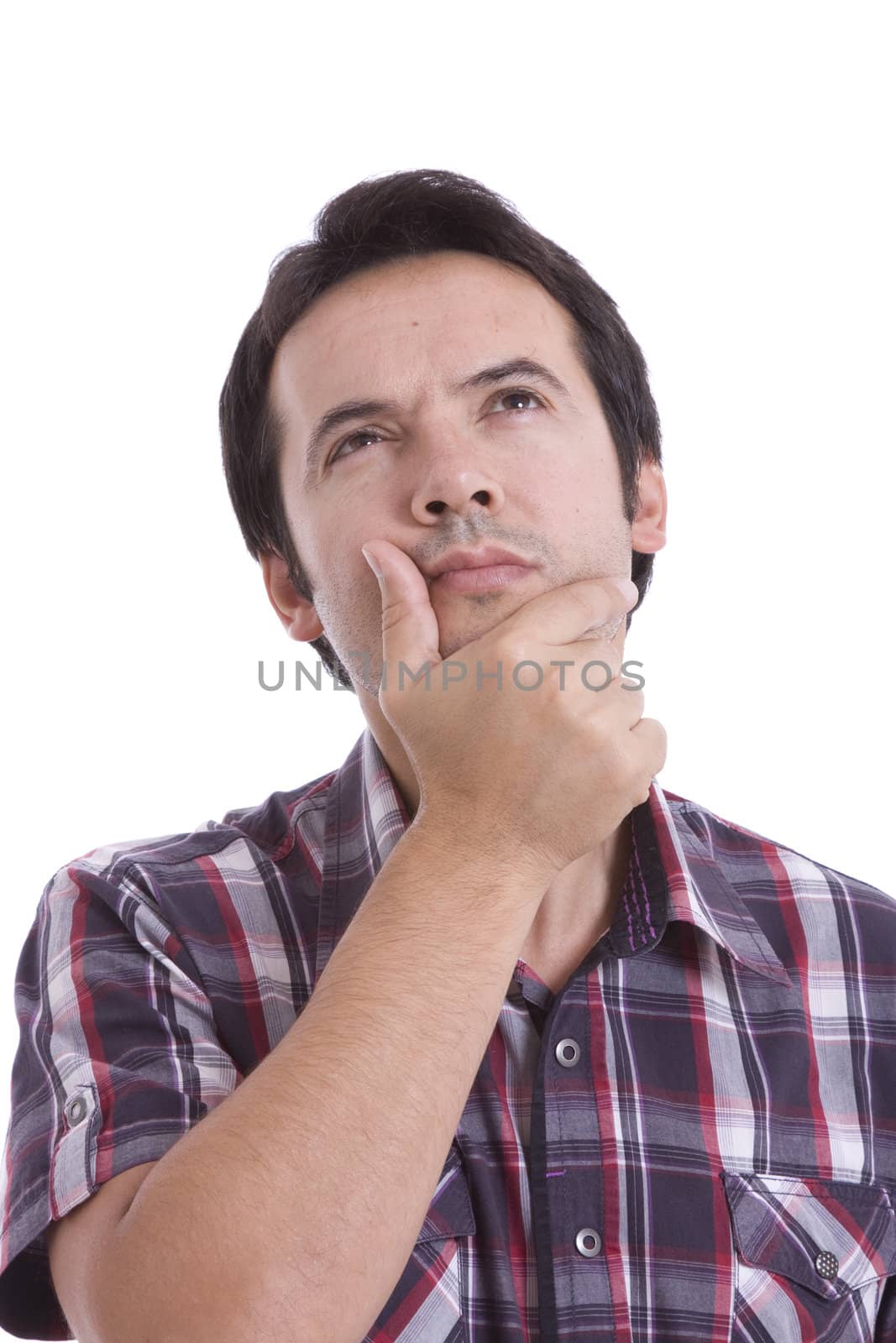 man isolated over a white background