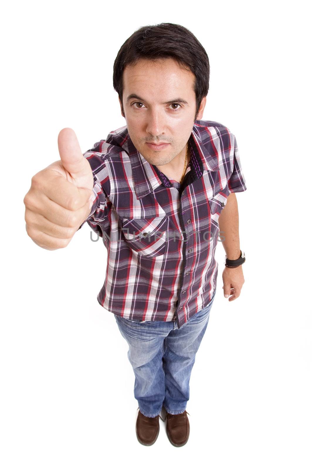 man isolated over a white background

