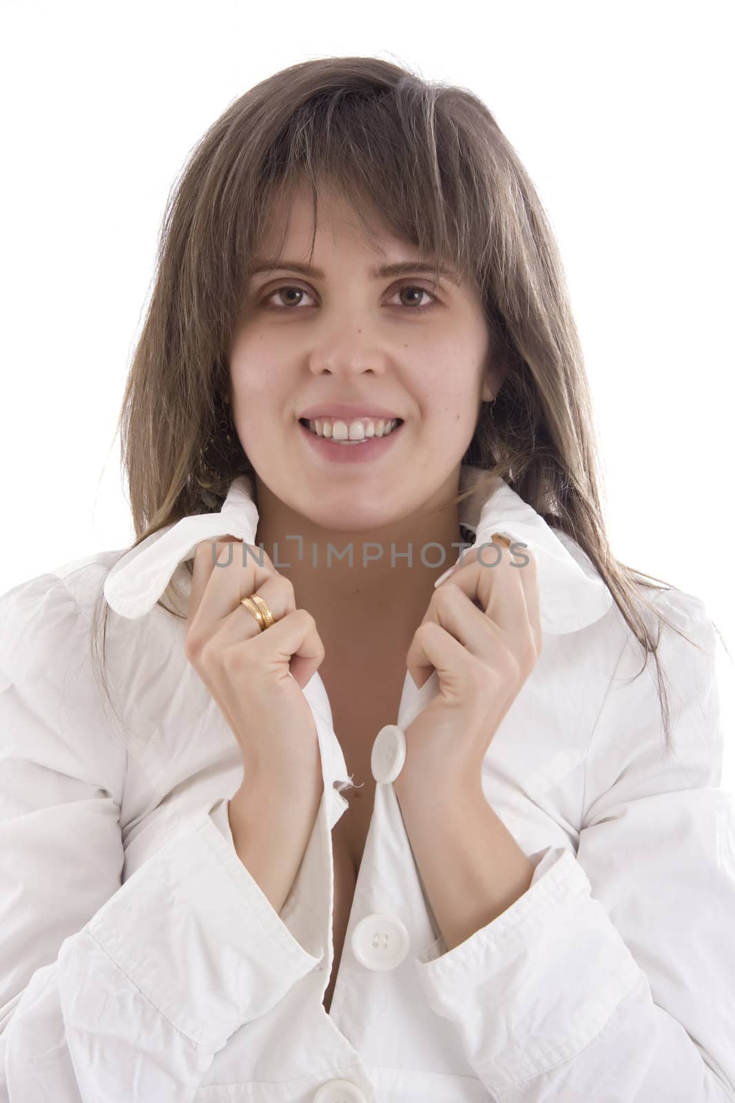 Beautiful woman on white background
