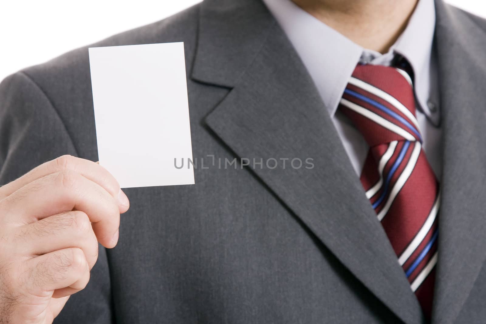 business man showing his business card