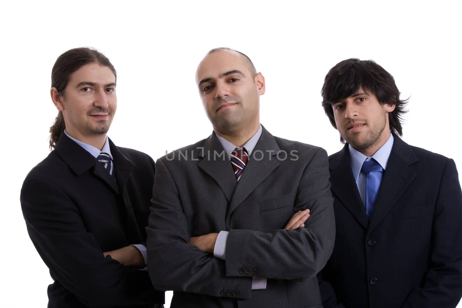 three business man isolated over white