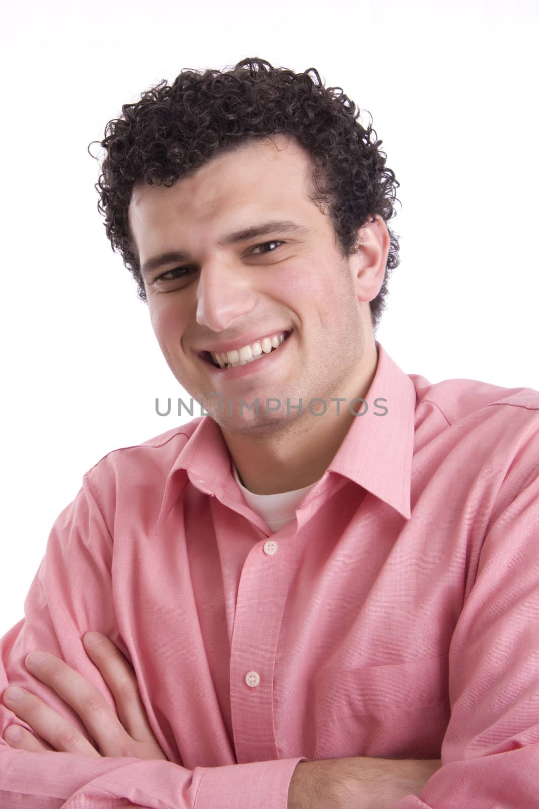 man isolated over a white background
