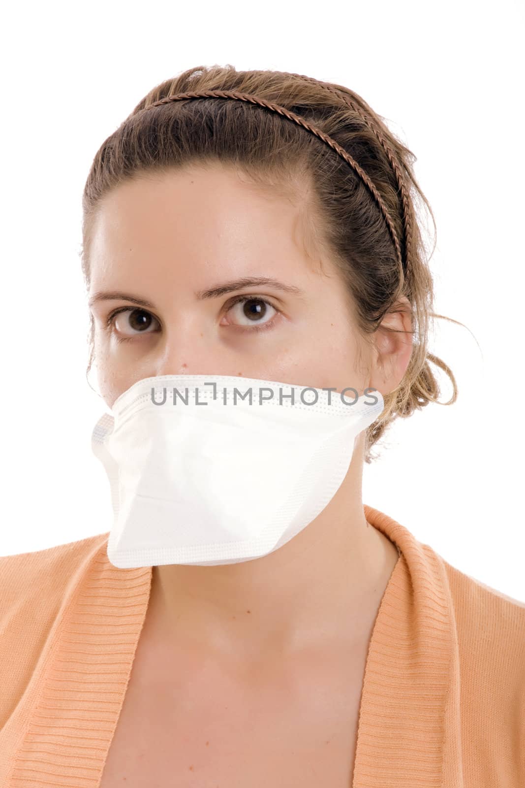 woman wear mask for protection flu virus
