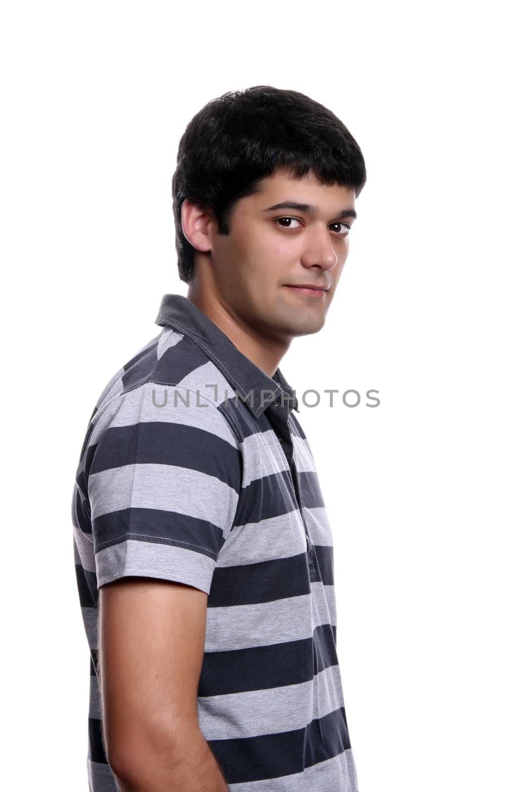 man isolated over a white background