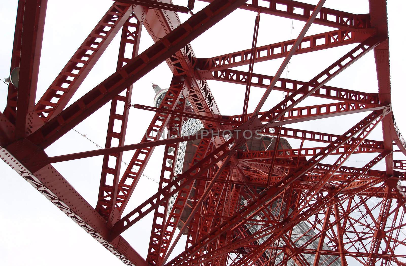 iconic red landmark 'tv tower' in tokyo, japan